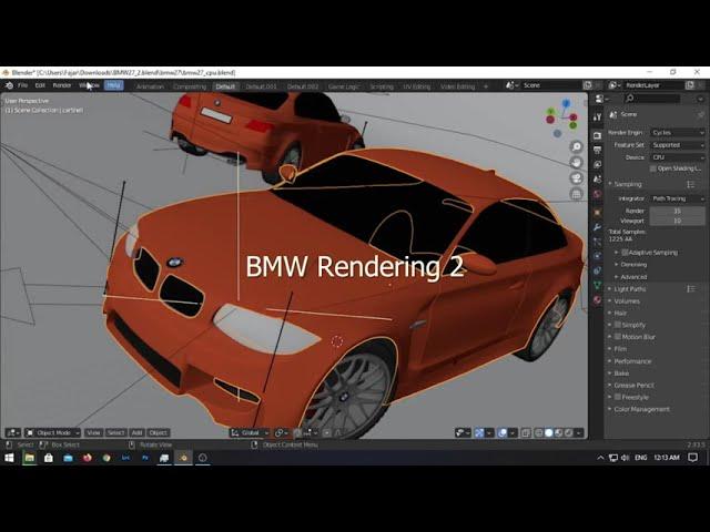 AMD Ryzen 5 5600g + Vega 7, 16GB RAM, Blender 3D Benchmark BMW Rendering