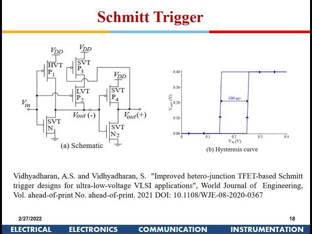 Advanced VLSI Design: Interfacing Circuits – Part-2, Schmitt Triggers