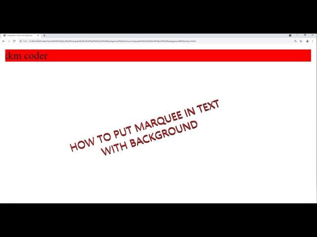 HOW TO PUT MARQUEE IN TEXT WITH BACKGROUND COLOUR || HTML || DMT