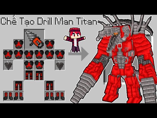 Hachi Chế Tạo Bộ Giáp Drill Man Titan Trong Minecraft