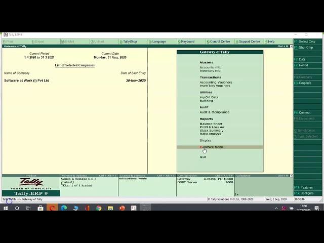 E-invoicing in Tally.ERP 9