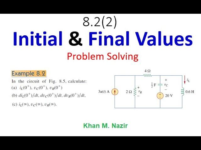 Initial & Final Values Problem Solving || Example 8.2 || LCA 8.2(2)(English)(Alexander & Sadiku)