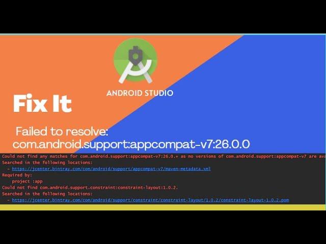 Error : Failed to resolve: #appcompat-v7:26 to #AndroidX  (Android Studio)