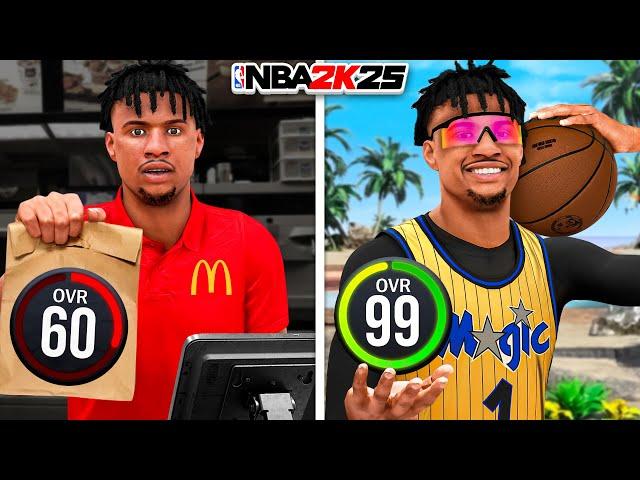 Going 60 to 99 Overall No Money Spent in 1 Video (NBA 2k25)