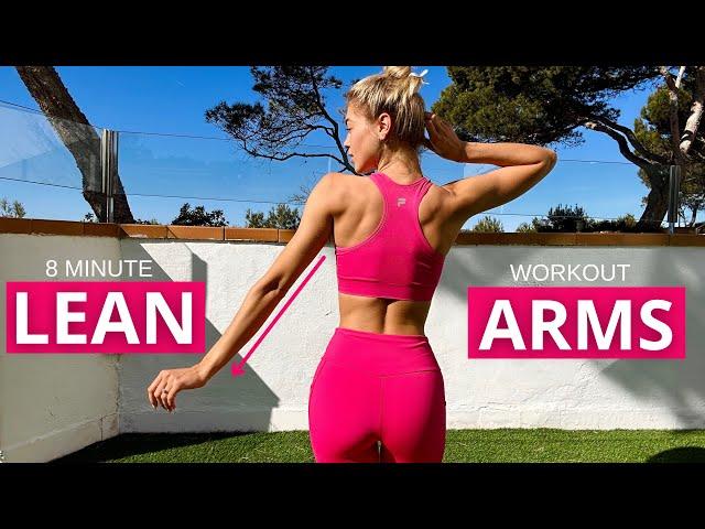 8 MIN. LEAN ARMS WORKOUT - lose arm fat & tone arms | + weights/ waterbottles