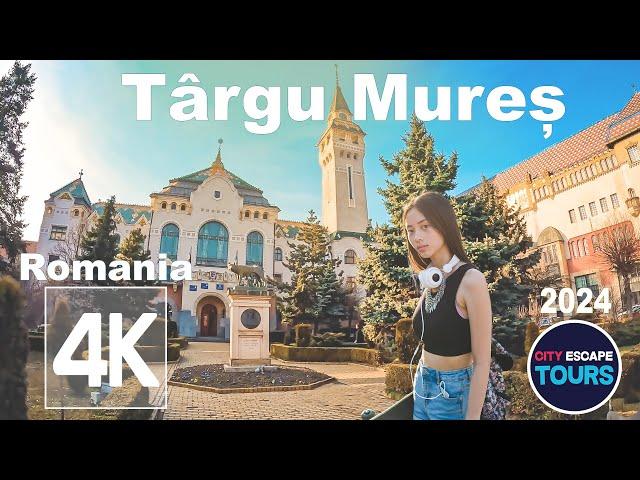 Targu Mures, Romania  Walking tour | (4k UHD 60fps) SPRING️12°C Discover Transilvania 