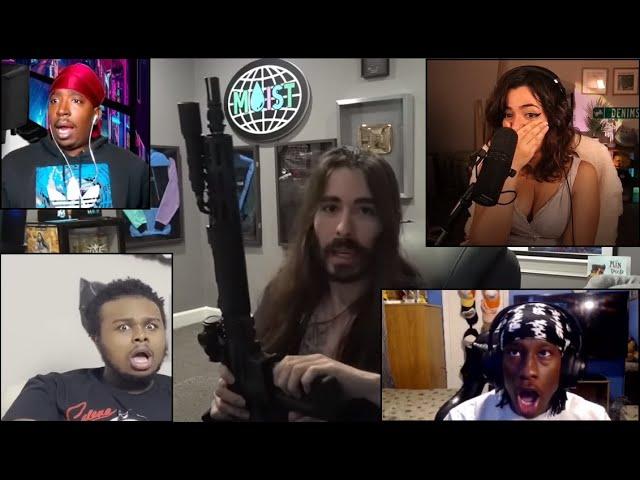 ''He's John Wick!'' Streamers React To Moistcr1tikal's Guns | Part 3