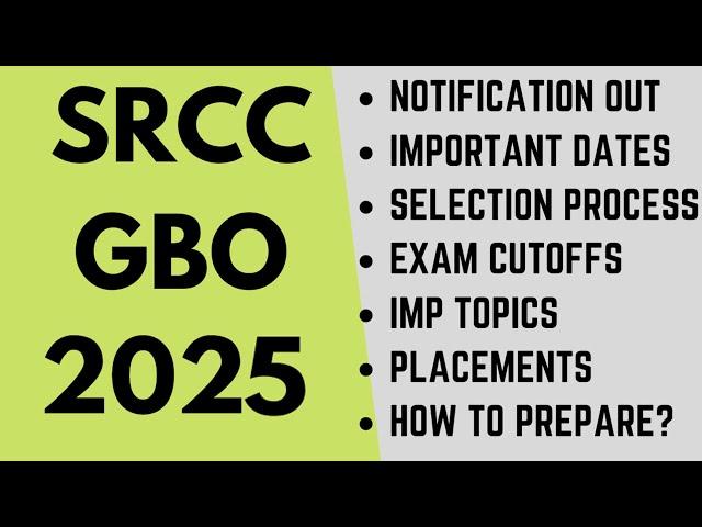 SRCC-GBO 2025 notification is out: Imp dates, New Exam pattern, Cutoffs, Placements | Apply or not?