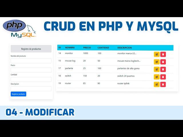 Como hacer un CRUD EN PHP Y MYSQL | BOOTSTRAP - MVC  #04 - Modificar