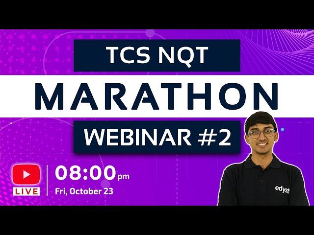TCS NQT Marathon Webinar #2 | Aneeq Dholakia | Edyst