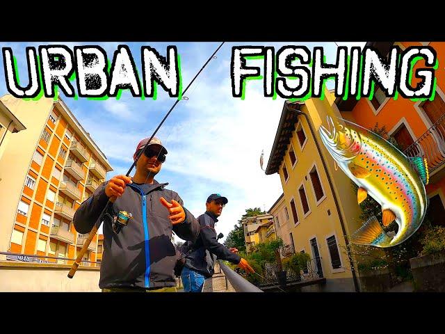 Trout Fishing in the CONCRETE! Street fishing in Italy for Marble and brown trout with Lures