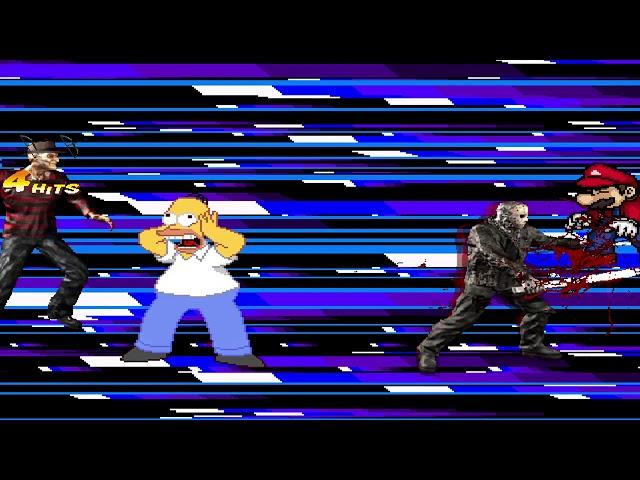 MUGEN Request: Freddy Krueger and Jason Voorhees VS Homer Simpson and Super Mario (Angel Ferrel)