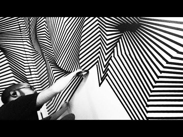 Tape Art Installation by Darel Carey - Dimensionalizing the Foyer: Topographical Space