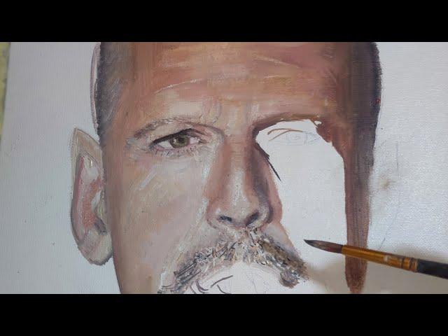 Realistic Oil portrait Painting Time lapse part 1 Painting portrait Speed Painting #art #painting