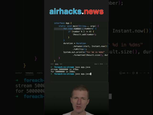 Java Streams vs For Loops: Performance Comparison #java #shorts #coding #airhacks