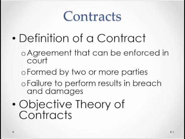 Business Law: Introduction to Contracts