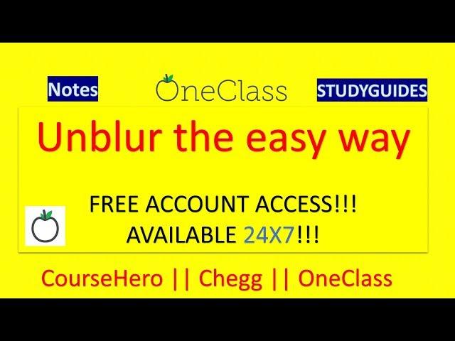 How to Unblurr Websites | OneClass | Coursehero| Chegg