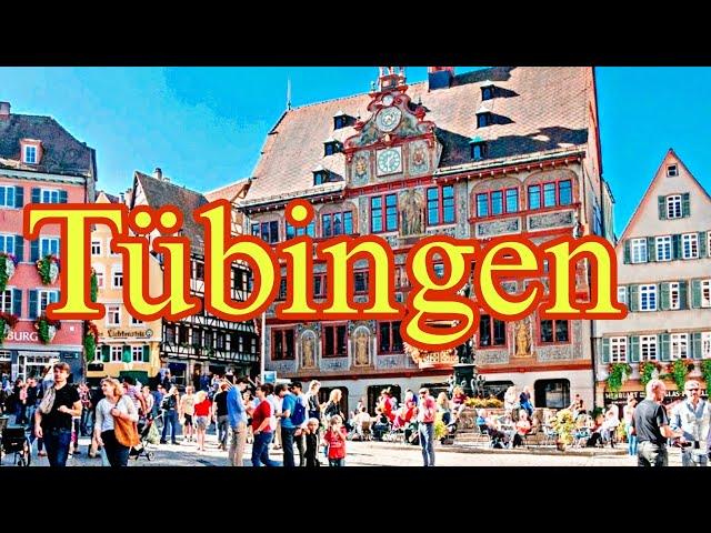 Tübingen City Germany  Walking tour, 4k video