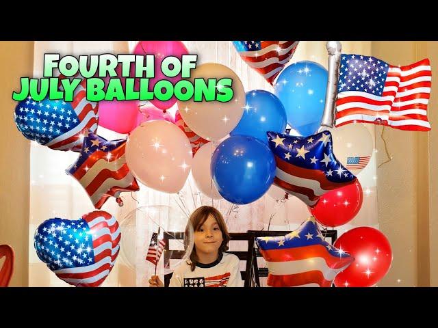 Inflating Our Fourth of July BALLOONS! Independence Day Balloon Party Bouquet + Inflatable Blow Ups