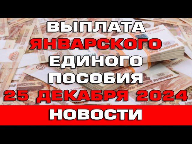 Выплаты январского Единого пособия начнутся 25 декабря Новости от СФР