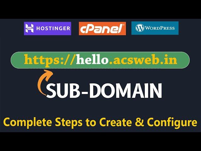 How to create and configure subdomain | Hostinger | How to create subdomain and install WordPress