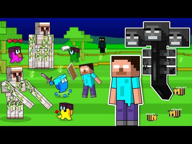 AMONG US Takes on HEROBRINE and WITHER in EPIC Minecraft Battle! | Toonz Animation