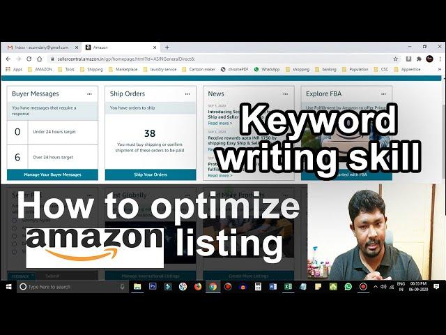 Amazon listing keyword optimization 2020 | search term writing techniques for Amazon product page