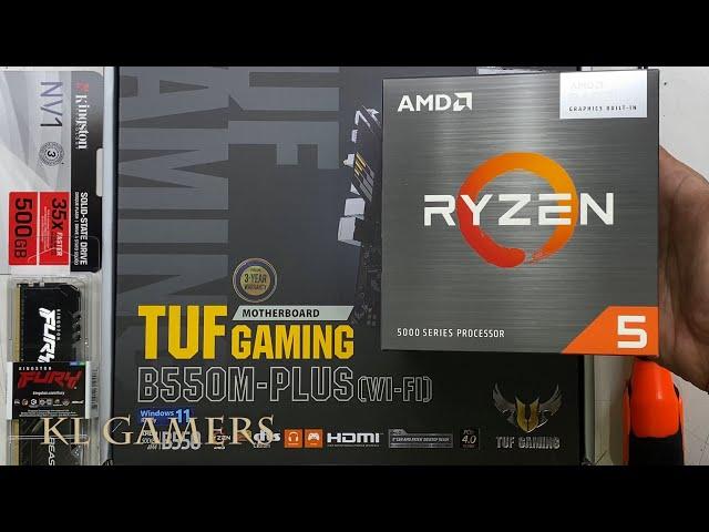 AMD Ryzen 5 5600G ASUS TUF GAMING B550M-PLUS WiFi Kingston NV1 PC Build