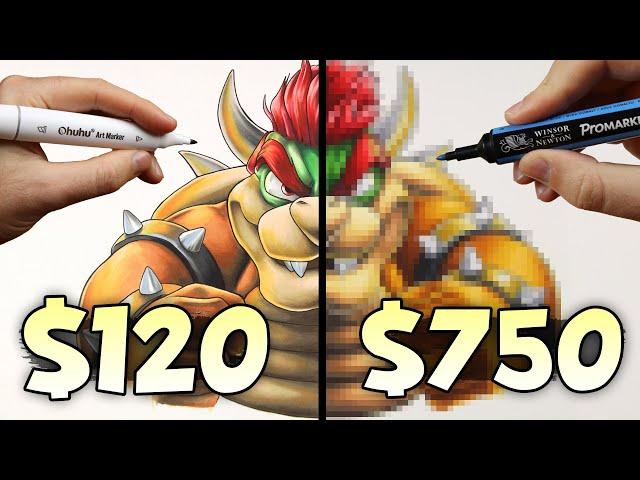 $120 vs $750 MARKER ART | Which is WORTH IT..? | BOWSER