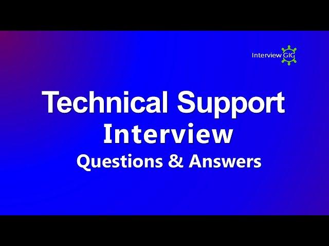 Technical Support Interview Questions and Answers for freshers | IT Technical Support |