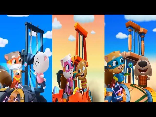 Talking Tom Hero Dash SAVING ANGELA VS SAVING Ginger VS SAVING  Ben Gameplay  HD