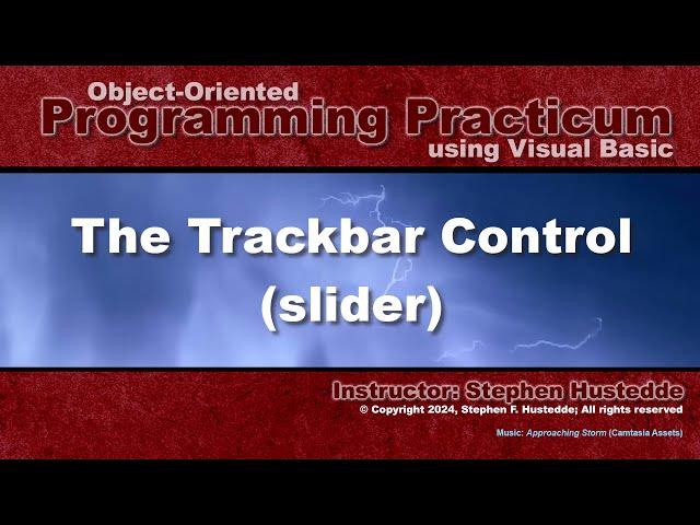 OOP Programming (VB) - 06F The TrackBar Control