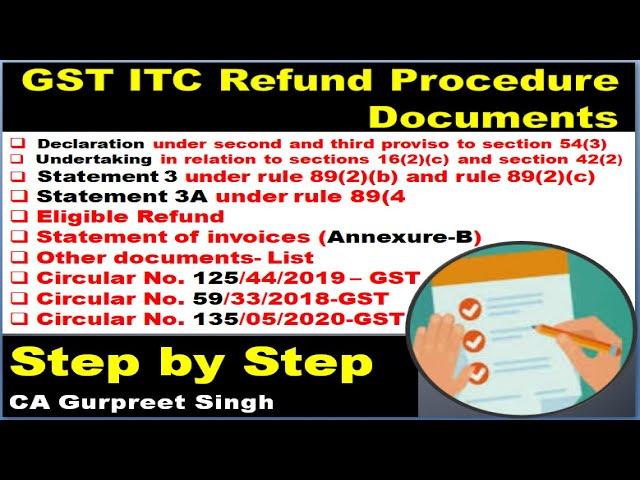 GST ITC Refund Procedure Application document for Exports without payment of taxes|GST CLAIM PROCESS