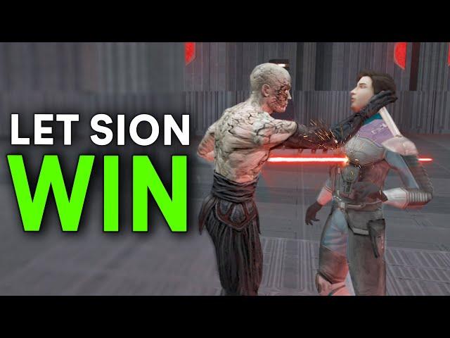 What happens if Atton LOSES to Darth Sion? (Disturbing Scene)