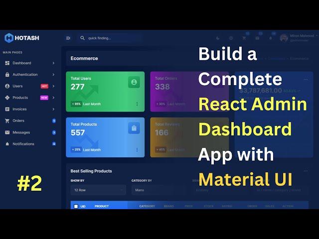 #2 Build a Complete React Admin Dashboard App | React, Material UI, Bootstrap 4, Light & Dark Mode 