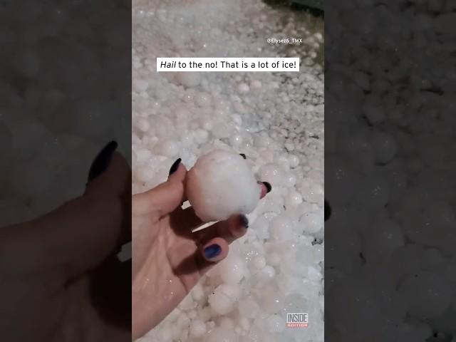 Heavy Hail Storm Leaves Huge Ice Balls #shorts