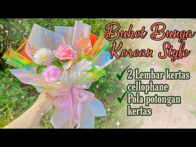 BUKET BUNGA KOREAN STYLE WRAPPING 2 LEMBAR KERTAS CELLOPHANE || BUKET BUNGA CELLOPHANE HOLOGRAM