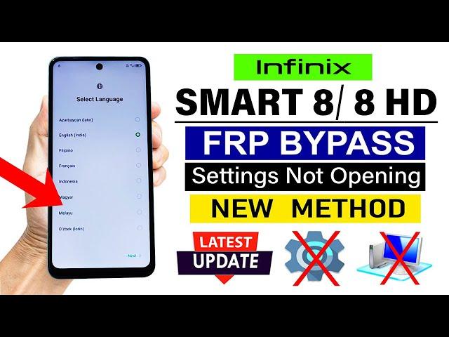 Infinix SMART 8/ 8 HD FRP Unlock/ Google Account Bypass - 100% Working (Without PC)