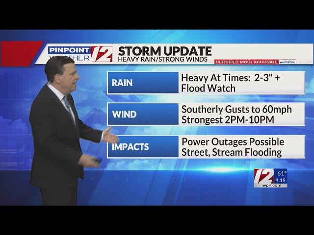 WPRI 12 Weather Now 12/11/24  Damaging Gusts, Heavy Rain This Evening