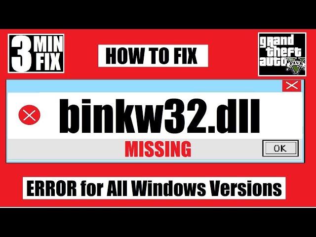  How To Fix binkw32.dll Missing from your computer/ Was Not FoundGTA IV ErrorWindows 10 32/64 bit