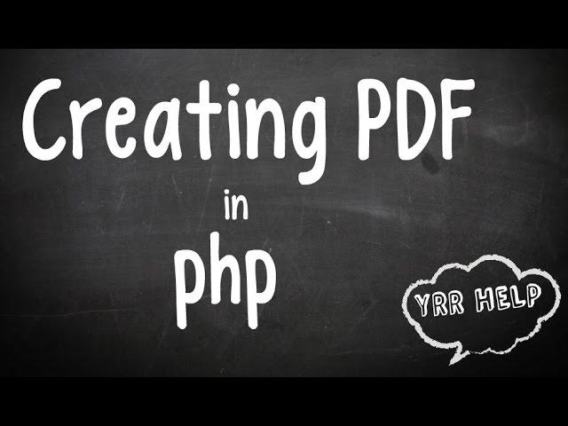 Creating pdf in PHP