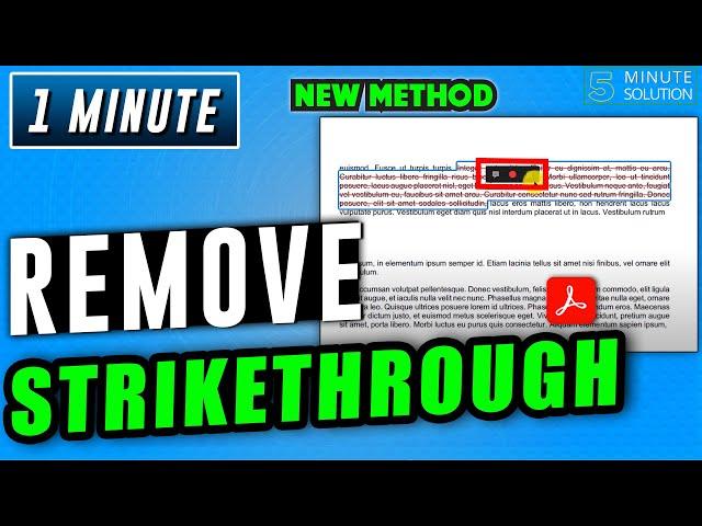 How to remove strikethrough in pdf 2024 | Adobe acrobat Tutorial