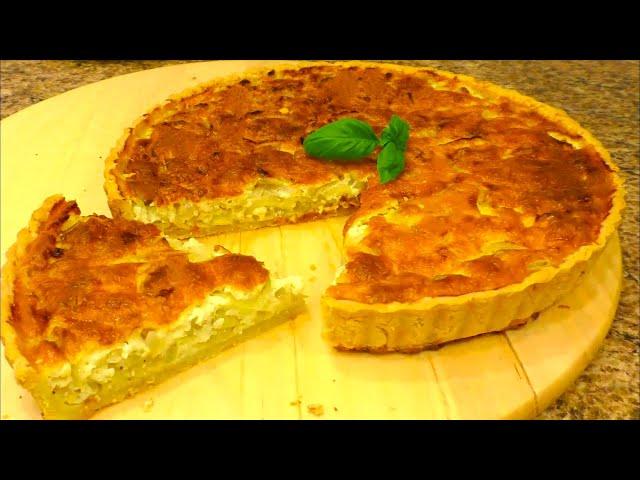 A popular French pie is onion quiche, a delicious dish made from the most affordable ingredients.