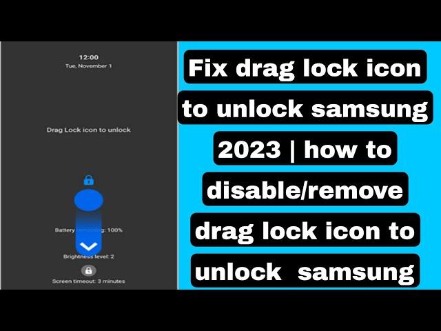 Fix drag lock icon to unlock samsung 2023 | how to disable/remove drag lock icon to unlock samsung
