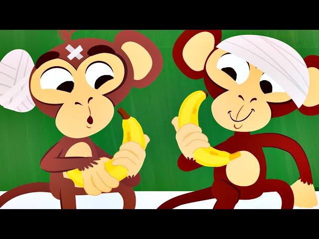 Five Little Monkeys Jumping on the Bed Nursery Rhyme | Children's Songs Kids Animation