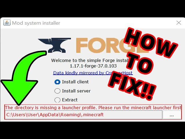 Forge The Directory Is Missing A Launcher Profile Error New Minecraft Launcher Fix 2021
