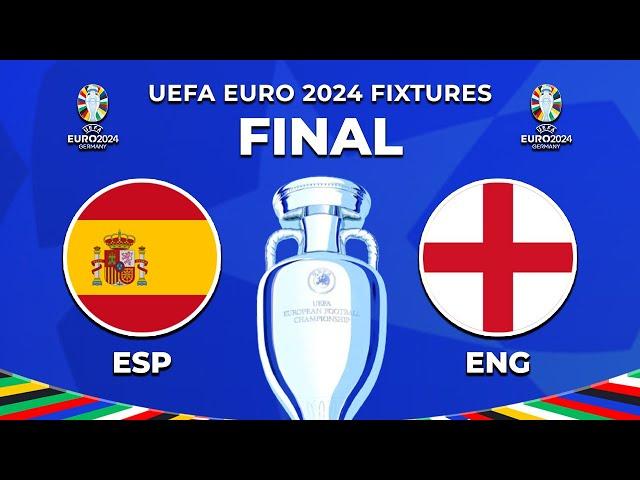 UEFA EURO 2024 FINAL FIXTURES | Match Schedule Final EURO 2024 | SPAIN VS ENGLAND FINAL EURO 2024