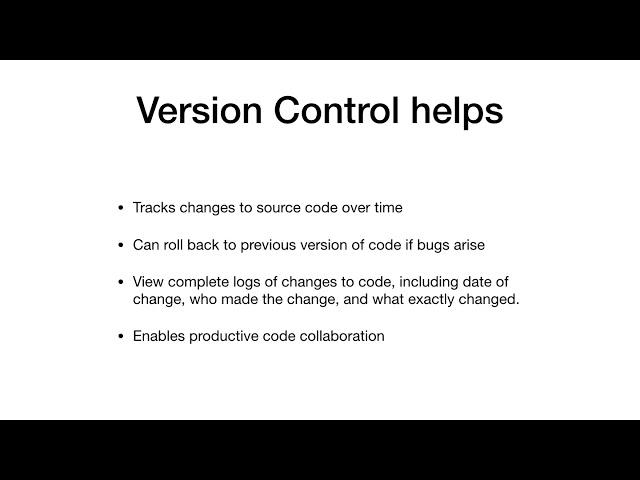 Git 1 Introduction to Version Control