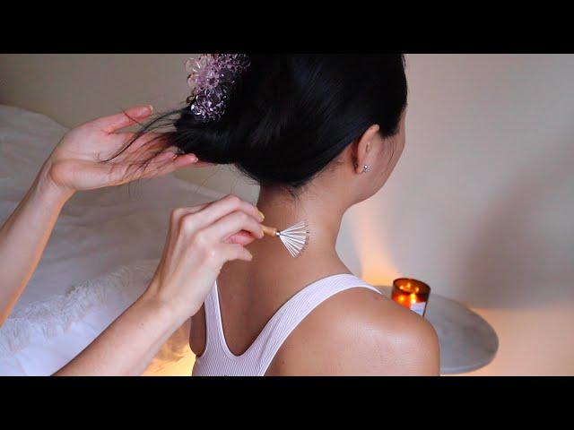 ASMR tingly micro-attention + gentle hair play and massage on Mary (whisper)