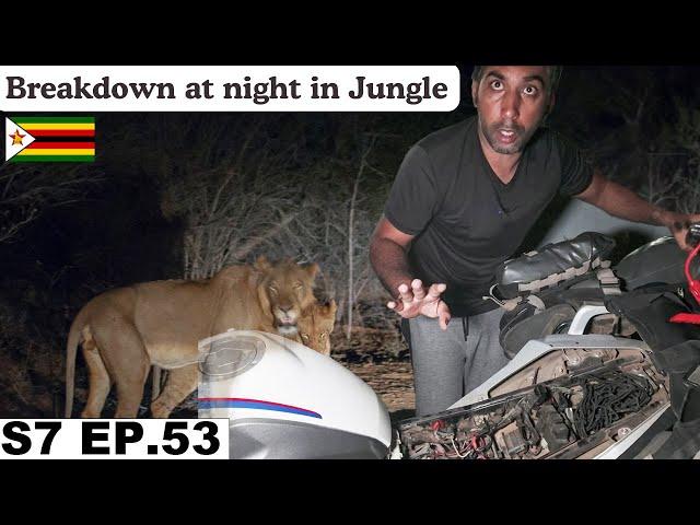 Bike Power Failure at Night in the Jungle  S7 EP.53 | Pakistan to South Africa